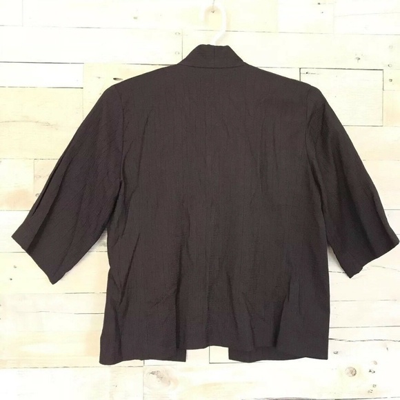 Eileen Fisher Purple Silk Blend Open Cardigan M - Picture 2 of 4